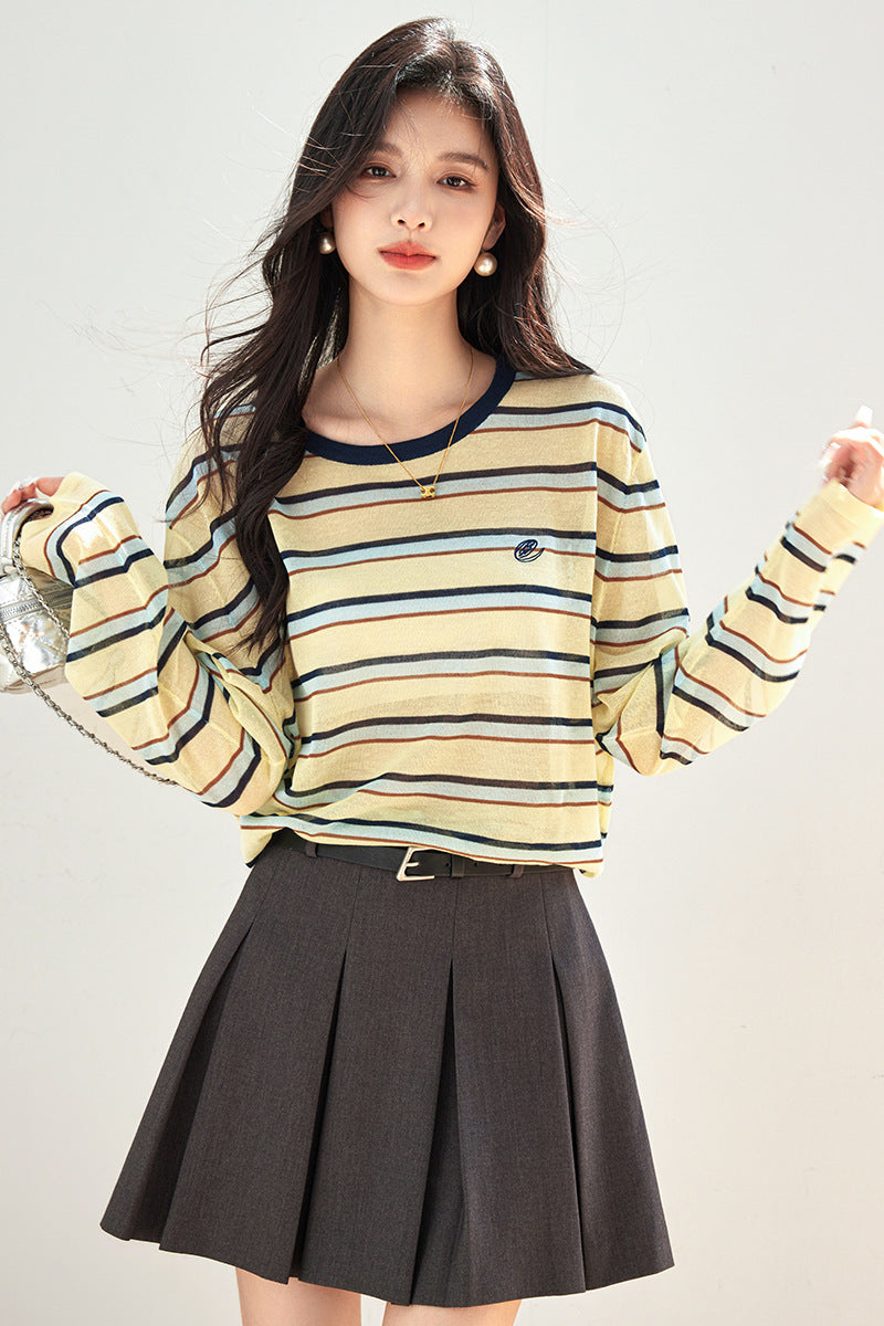 SUNLIT STRIPES – Bamboo Cotton Knit Sweater