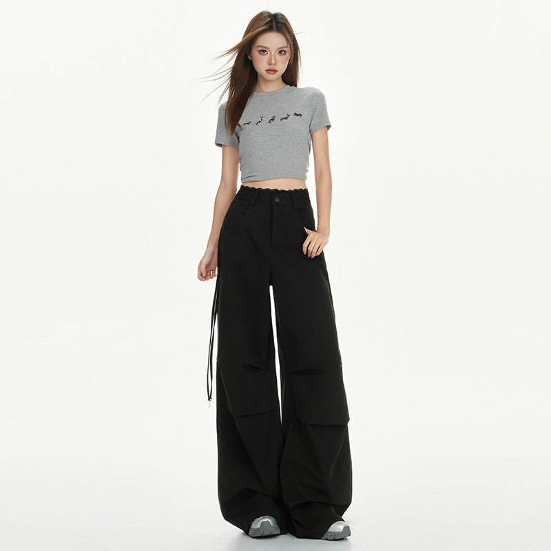 Black High-Waist Wide-Leg Pants