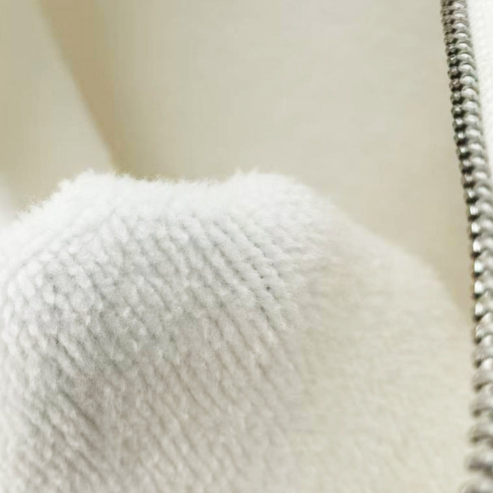Fuzzy Sleeve Zip Hoodie – Cozy Streetwear Edition