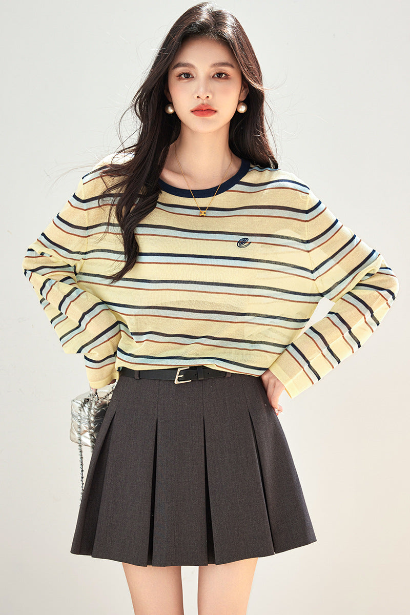 SUNLIT STRIPES – Bamboo Cotton Knit Sweater
