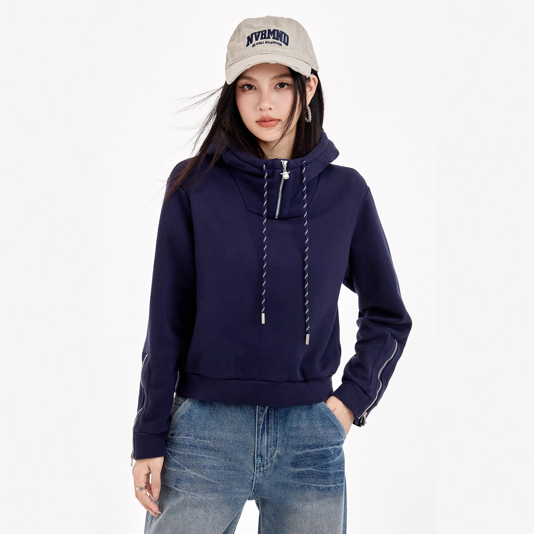 SEOUL SHADE – Dark Blue Korean Hoodie