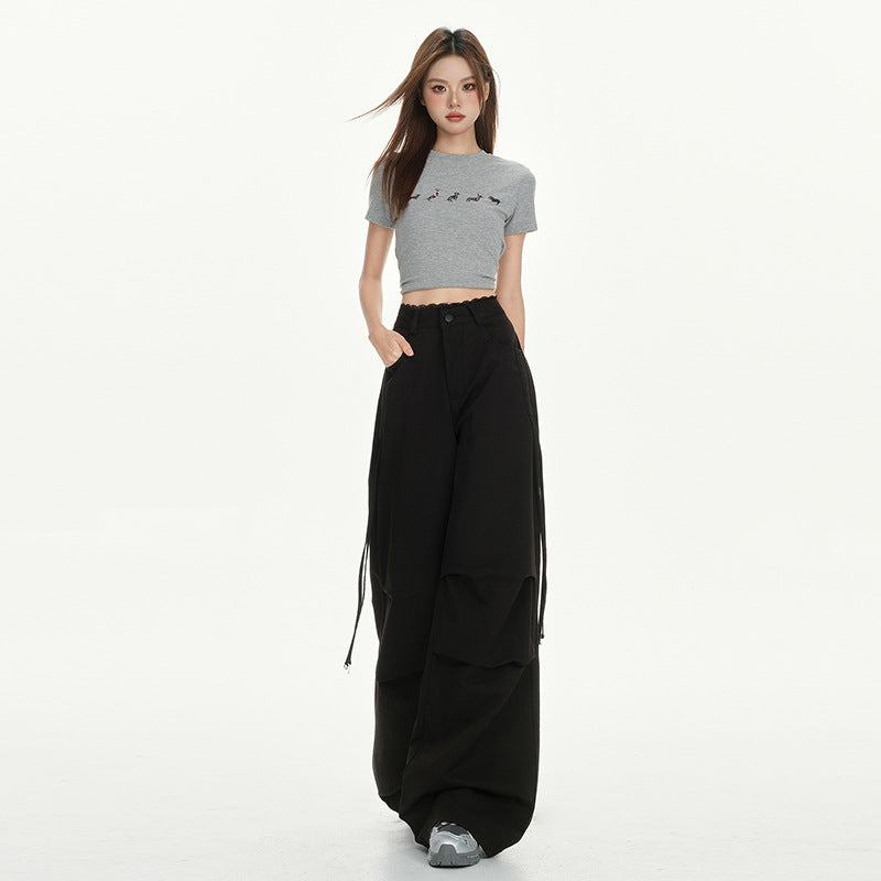 Black High-Waist Wide-Leg Pants