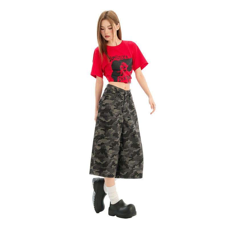 Grey Cropped Streetwear Jeans – High Waist & Loose Fit