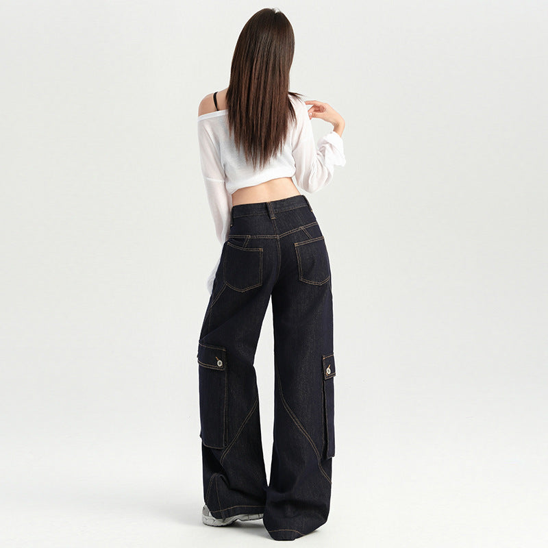 Wide-Leg Cargo Jeans