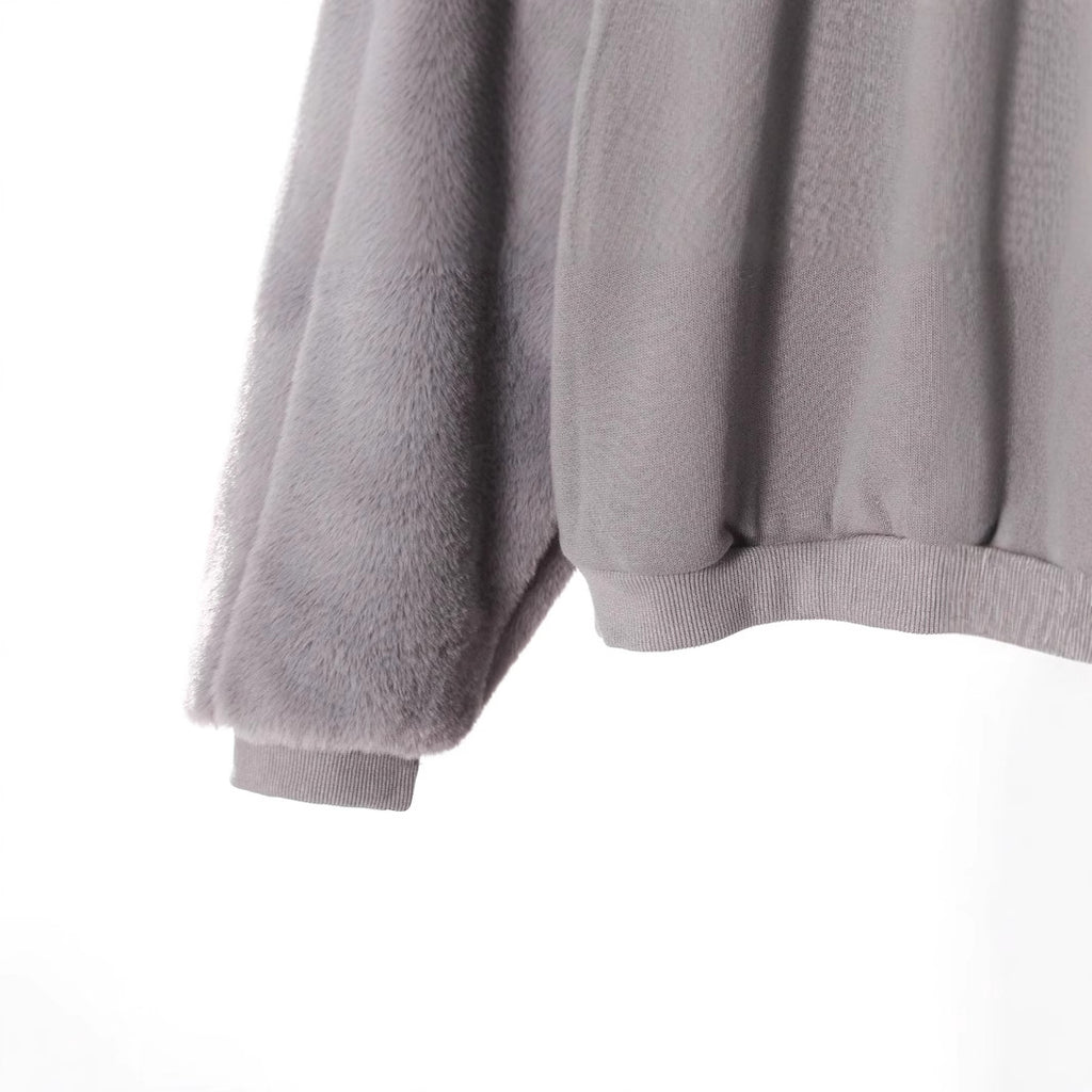 Fuzzy Sleeve Zip Hoodie – Cozy Streetwear Edition