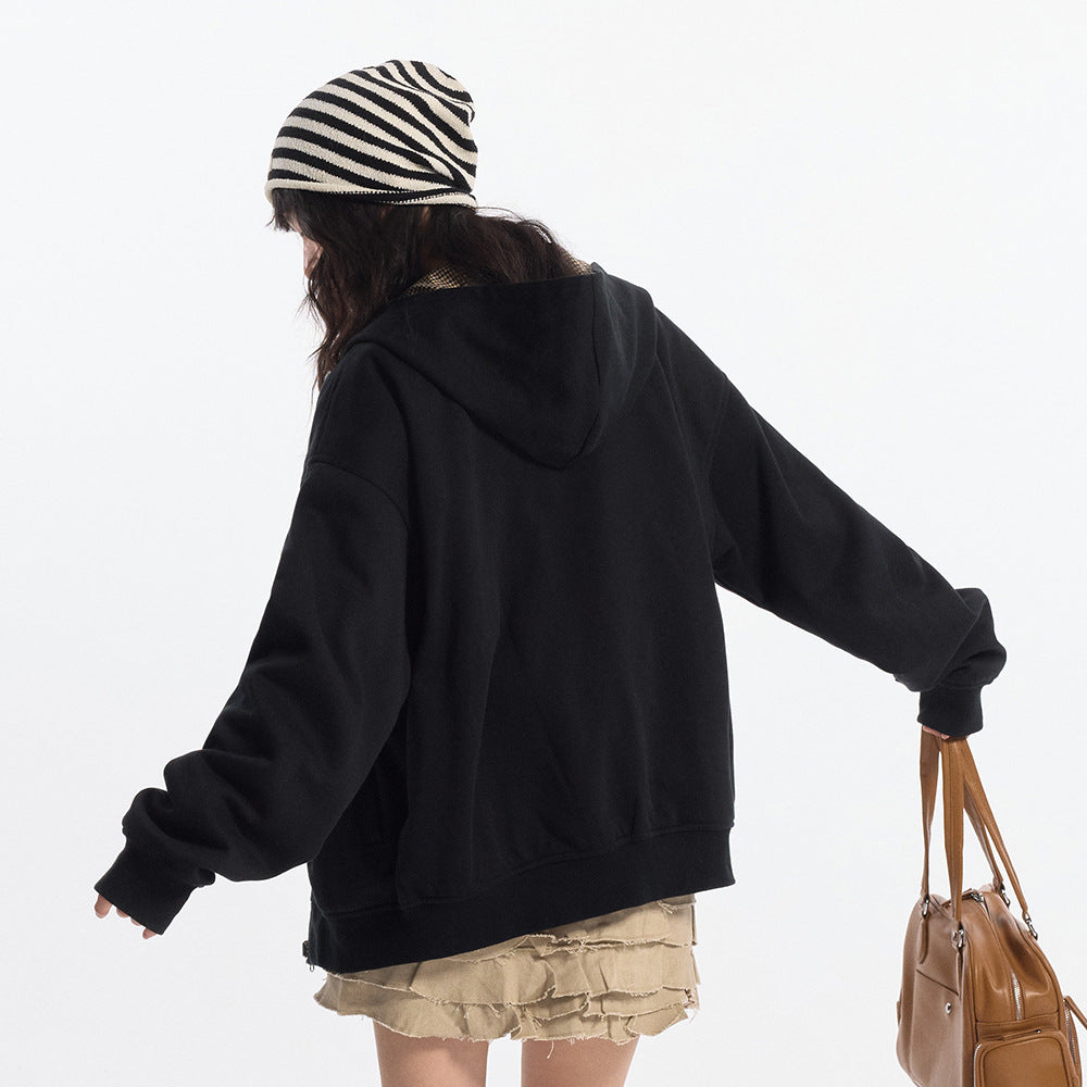 KANIENE DuoPlaid – Oversized Reversible Hoodie