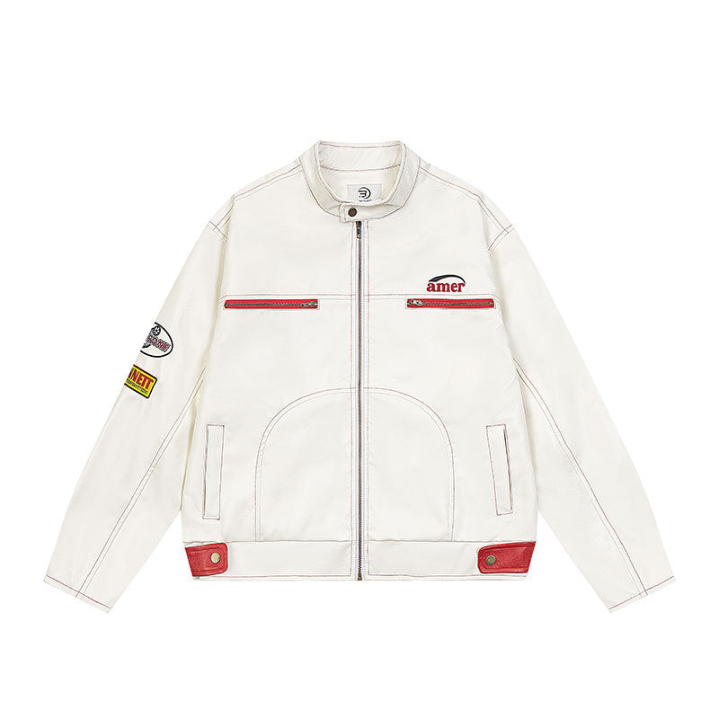 American Retro Racing Jacket – Loose Fit Zip Style