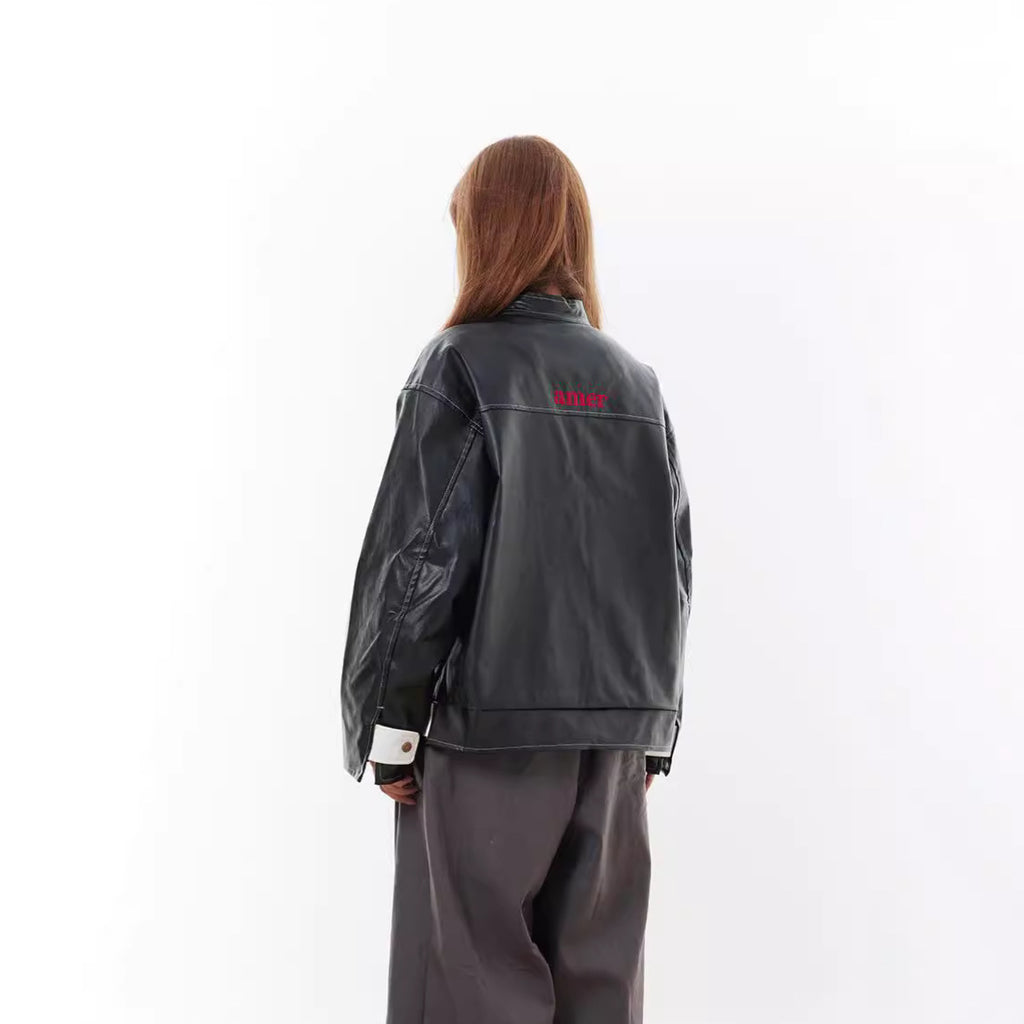 American Retro Racing Jacket – Loose Fit Zip Style