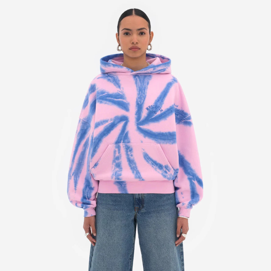 AURA STORM – Tie-Dye Plush Hoodie
