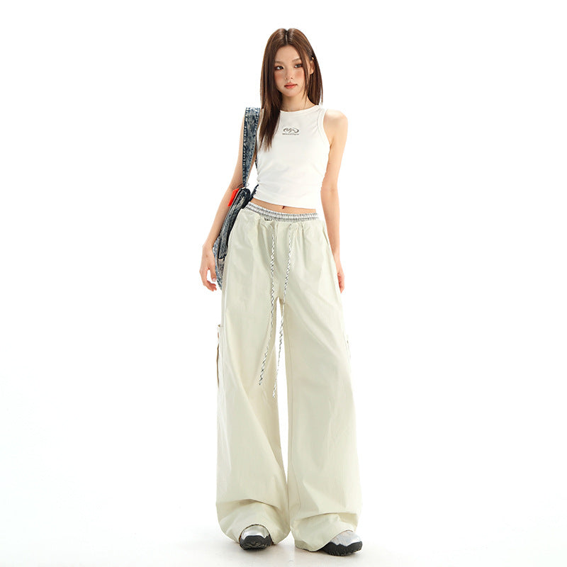 Cotton Wide-Leg Casual Pants