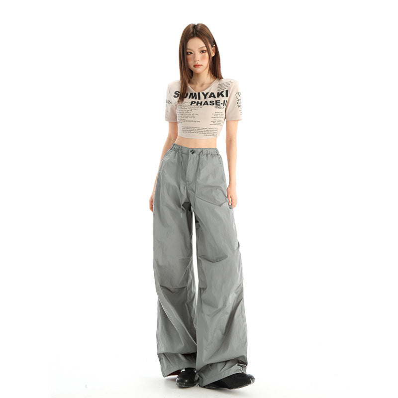 Nylon Wide-Leg Cargo Pants – Urban Style