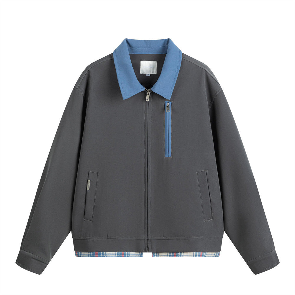 KANIENE ColorShift – Loose Contrast-Collar Jacket