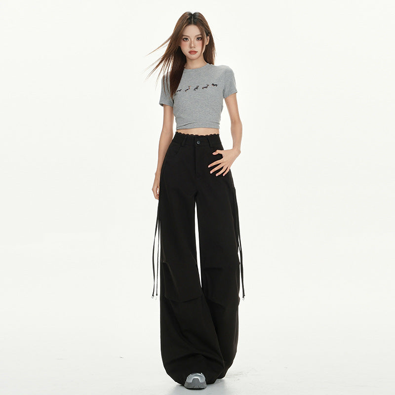 Black High-Waist Wide-Leg Pants