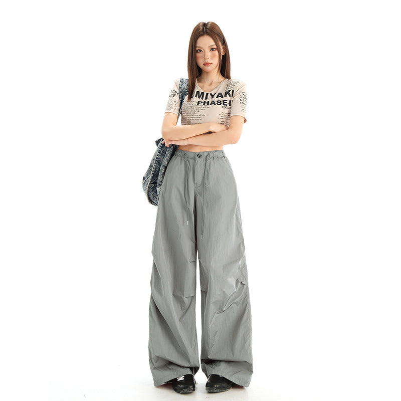Nylon Wide-Leg Cargo Pants – Urban Style