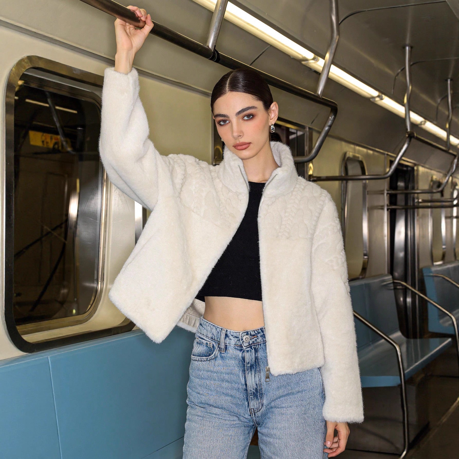 LUMINA Faux-Fur Zip Jacket